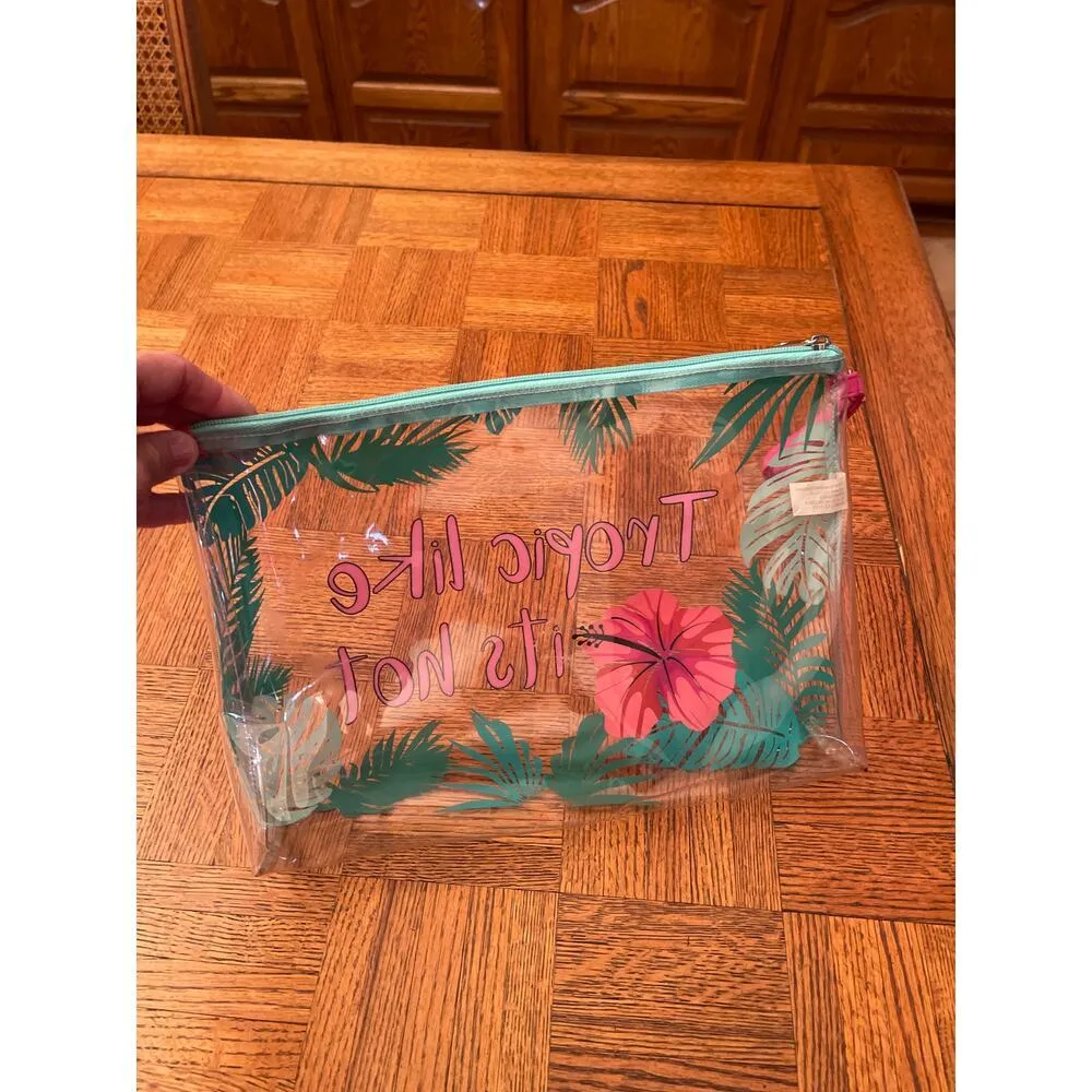 Clear fun tropical travel bag Green - Image 2