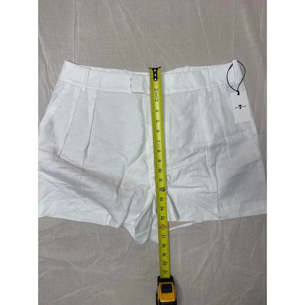 7 For All Mankind Linen Pleated Shorts - Image 2