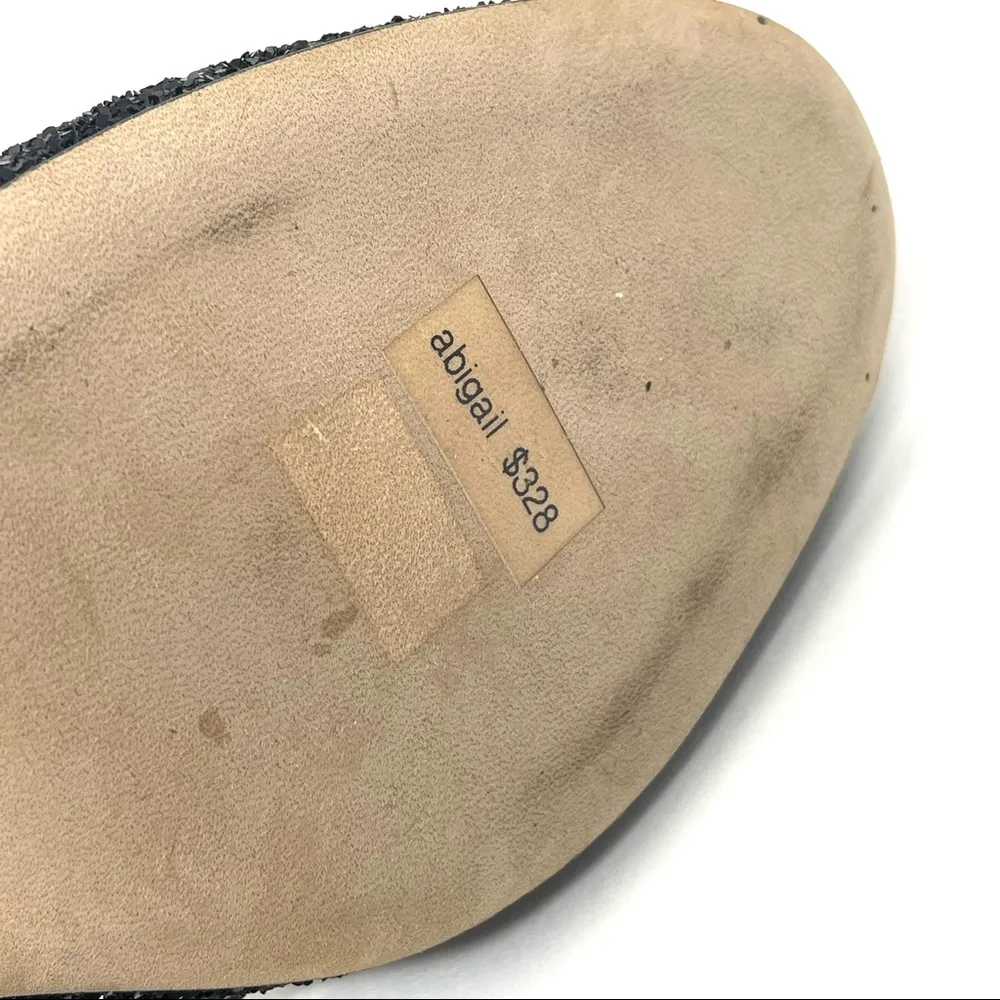 KATE SPADE black ankle wrap glitter shoes, made in Italy, size 7 NWT - Image 11