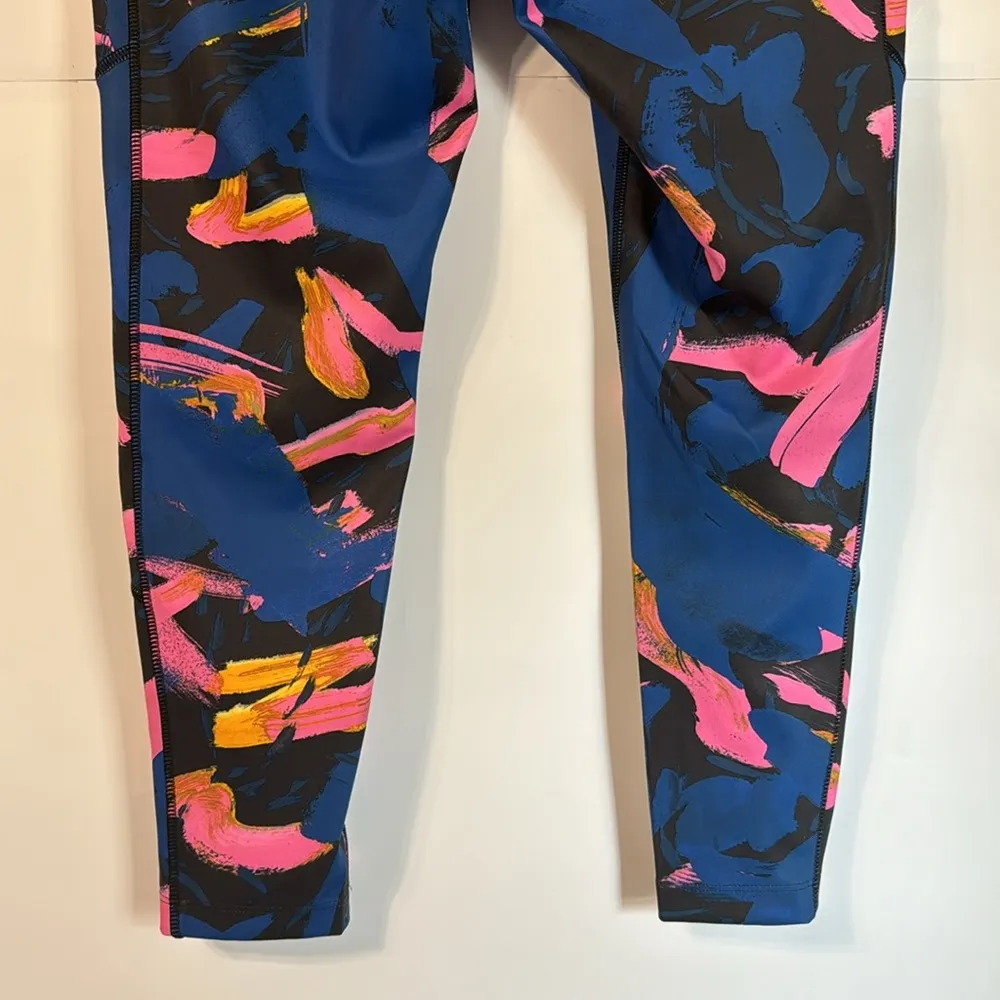 Women’s Printed 7/8 Running Leggings Blue/Pink Size XL - Image 7