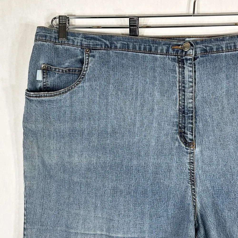 Liz & Me Catherines Plus Sz 26W Denim Shorts Jeans Light Blue Elastic Waist 1180 - Image 5