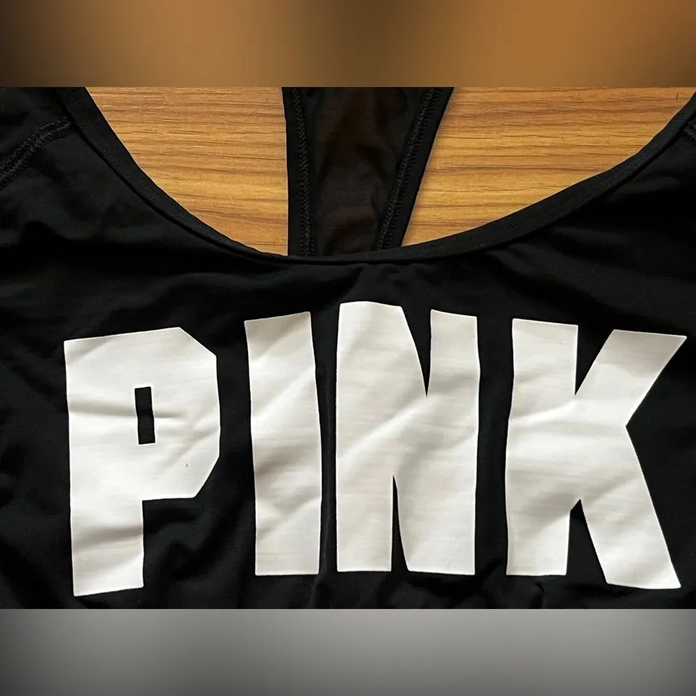 Victoria's Secret PINK Ultimate Unlined Sports Bra Black Medium - Image 5