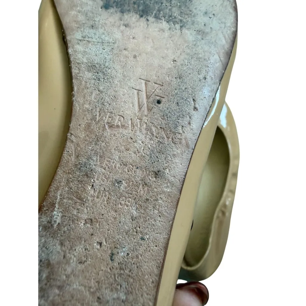 VERA WANG Nude Beige Patent Leather Ballerina Ballet Flats Size 8.5 - Image 5