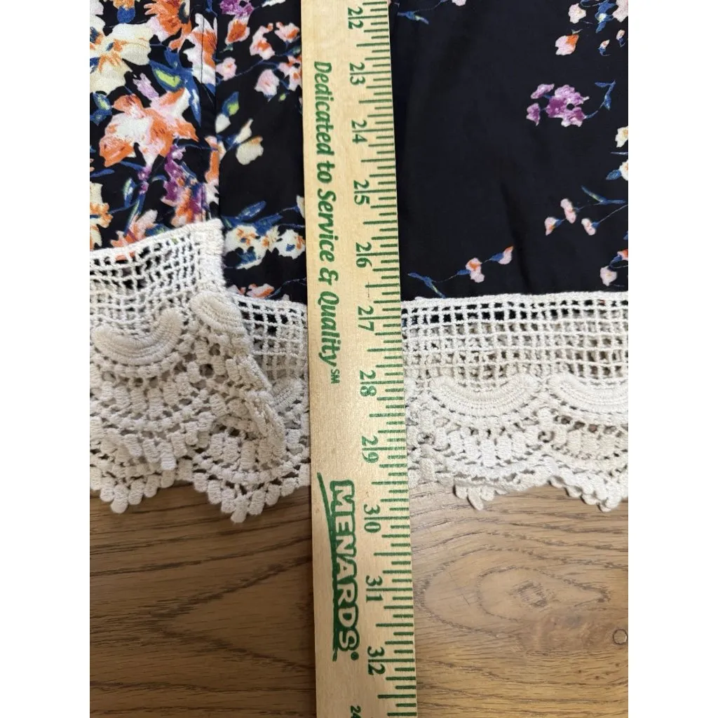 Umgee Cardigan‎ Duster Top Sz S/M Floral Open Front Crocheted Cottagecore Hippie - Image 4