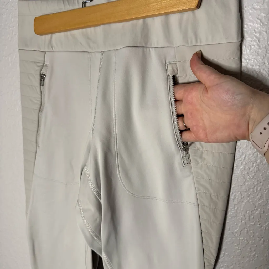 Athleta Peak Hybrid Fleece Tight Grey Pockets High Rise Outdoor Winter Size M - Image 2