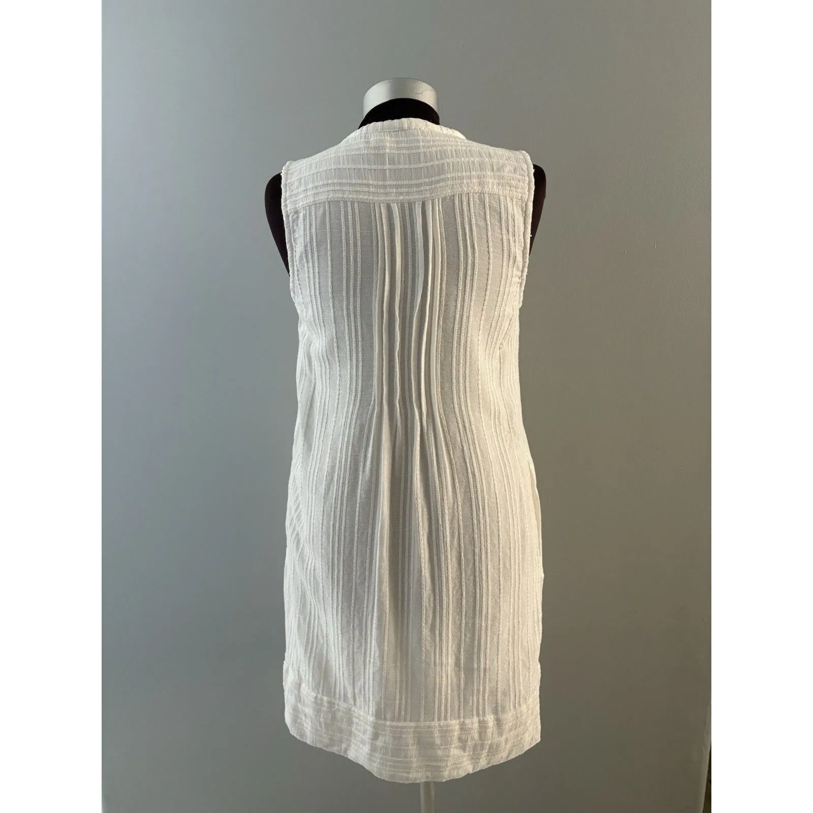 Faherty Isha Dress Womens Small White Organic Cotton Coastal Beachy Lagenlook * - Image 6