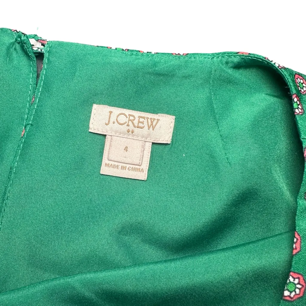 J. Crew Flower on Green Short Sleeve Dress - Image 6