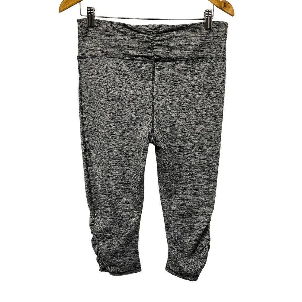 Tangerine Cropped Ruched High Waisted Moto Zipper Athletic Space Dye Leggings - Image 26