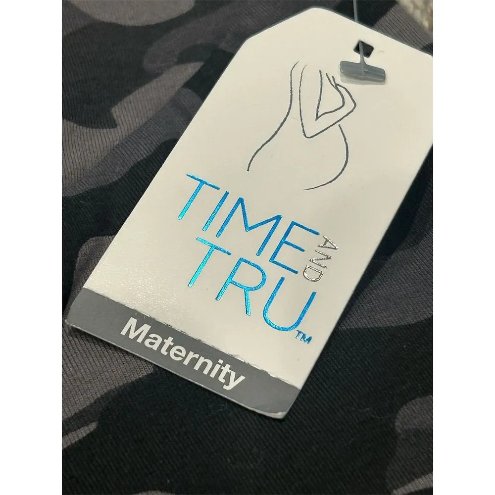 Time And Tru Maternity Leggings Women's XXL Gray Camo Print Ankle High Belly NWT - Image 5