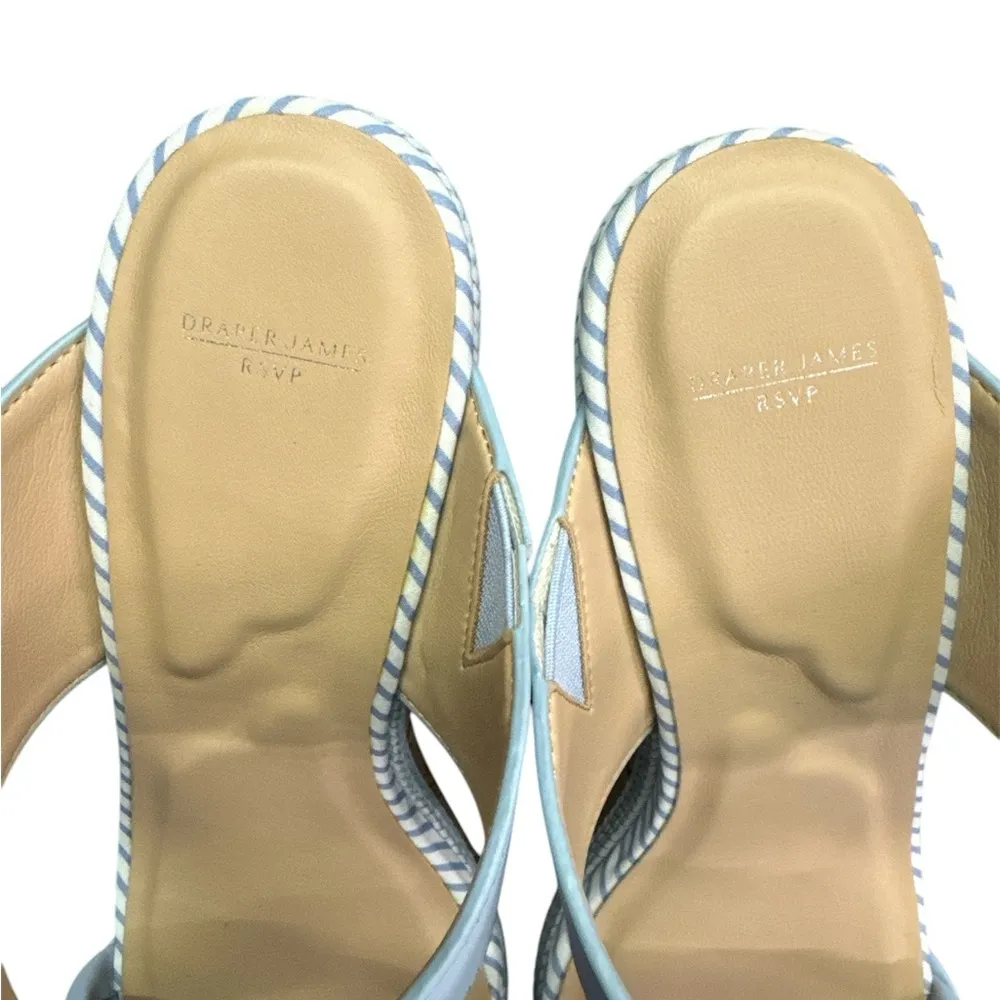 Draper James RSVP Charlotte Women’s Wedge Sandals Blue White Size 9 NWOT - Image 7