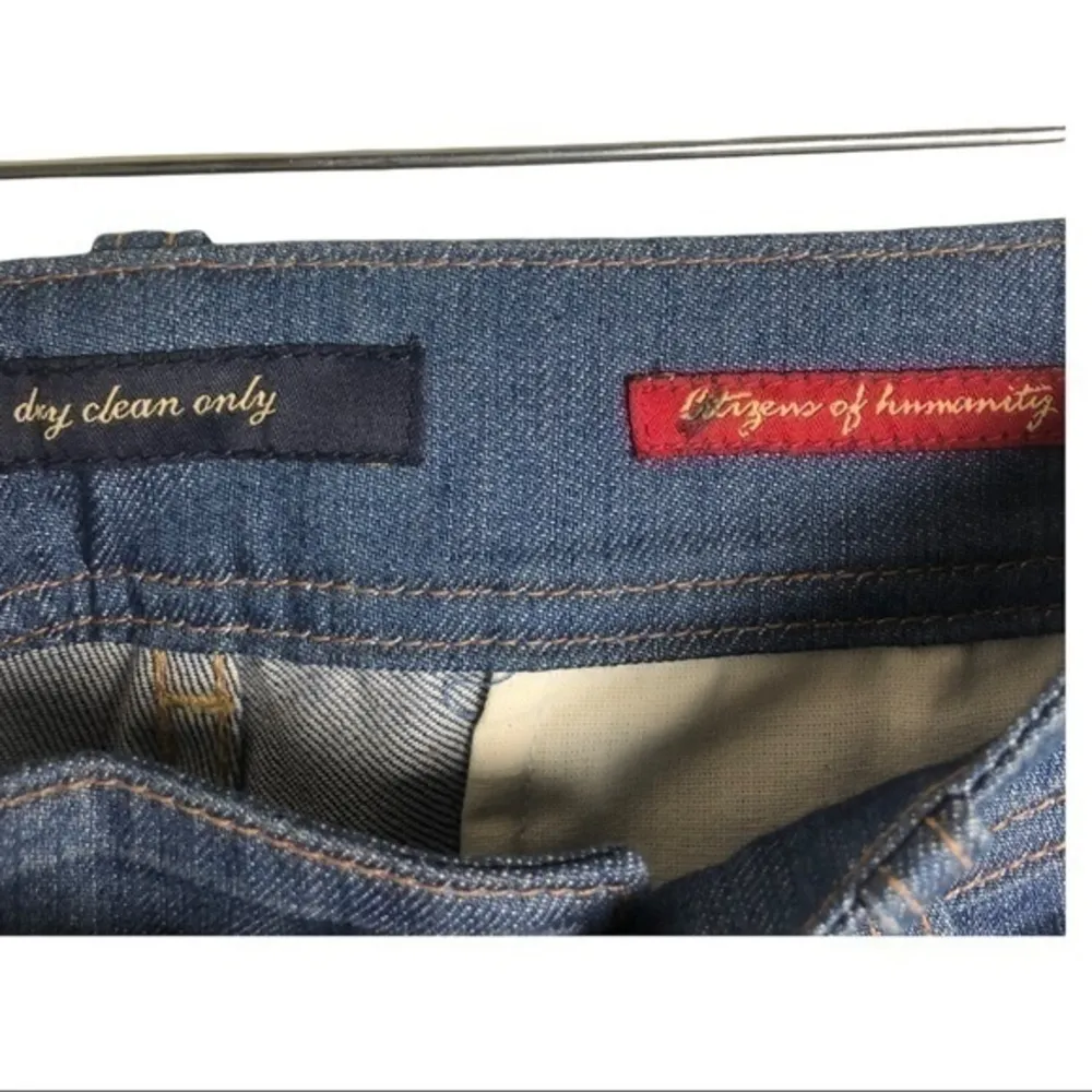 Vintage 80's Citizens Of Humanity By Jerome Dahan Flare Wide Leg Blue Jeans 24 - Image 4