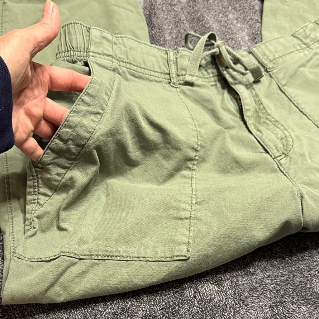 EUC Sonoma Chino Army Green Casual Pants with elastic at ankle and zippers - Image 2