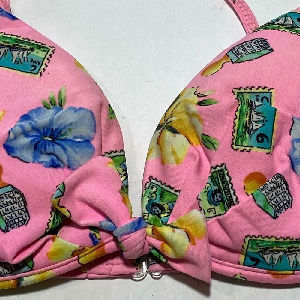 Vintage Designer Padded Bikini Top Pink Size XS - Image 6
