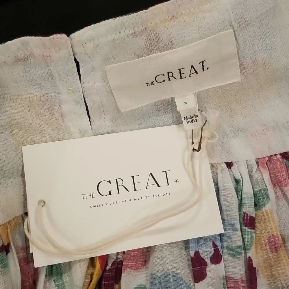 💕THE GREAT💕 The Dainty Dress ~ Midi 100% Cotton Tropical Floral Large L NWT - Image 15