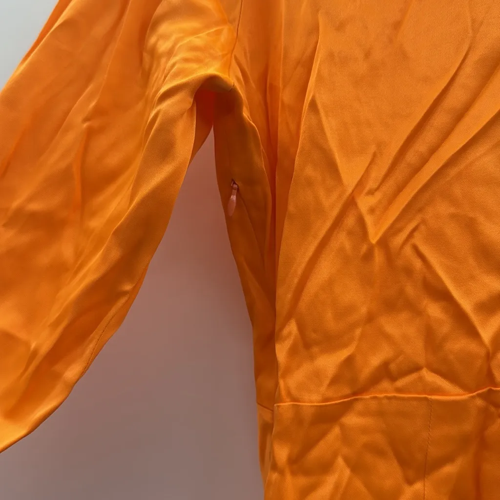 Zara Vibrant Orange Twist Front Button Shirt Dress‎ - Image 6