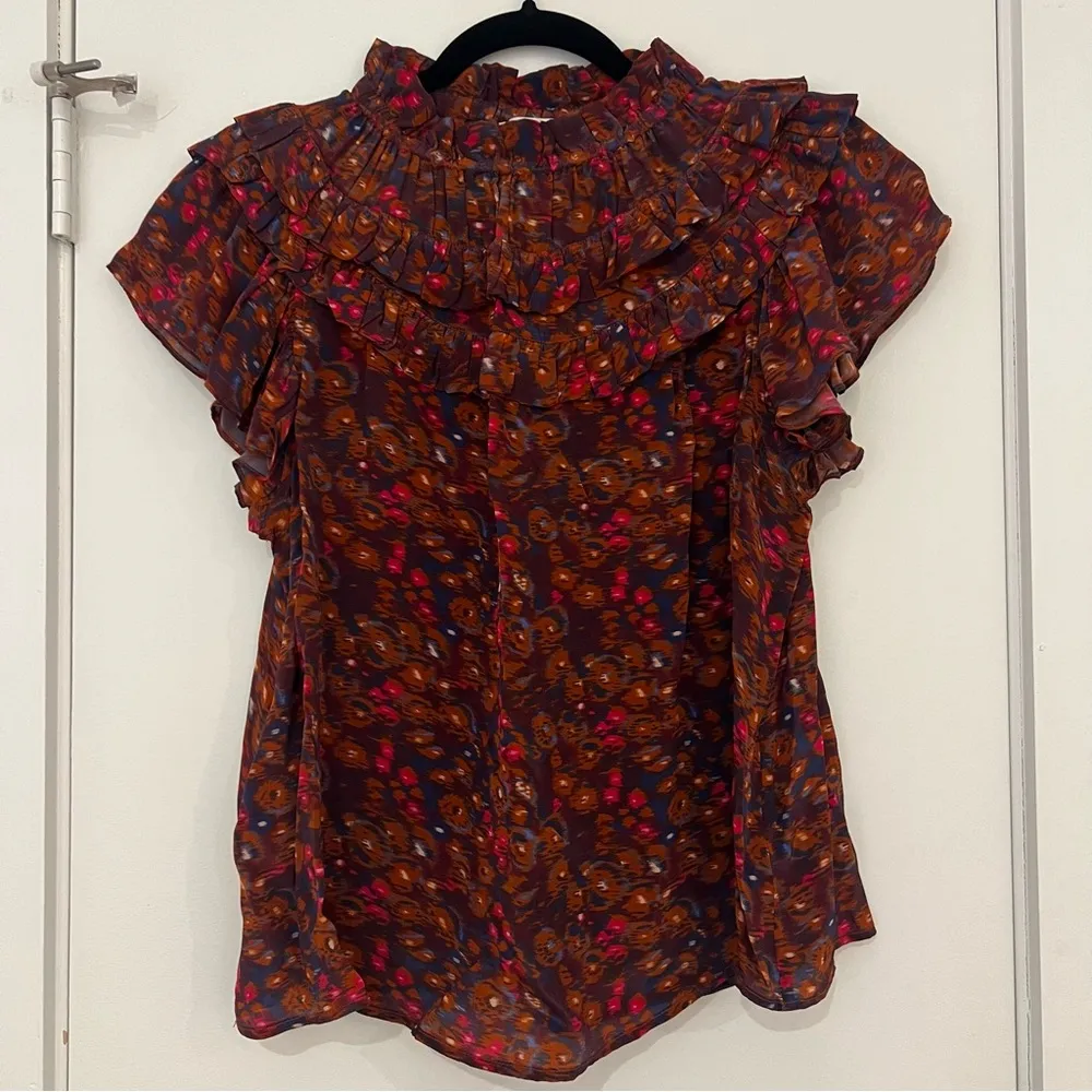 Sea New York Short Sleeve Blouse Women's Ilana Top Purple Size L - Image 3