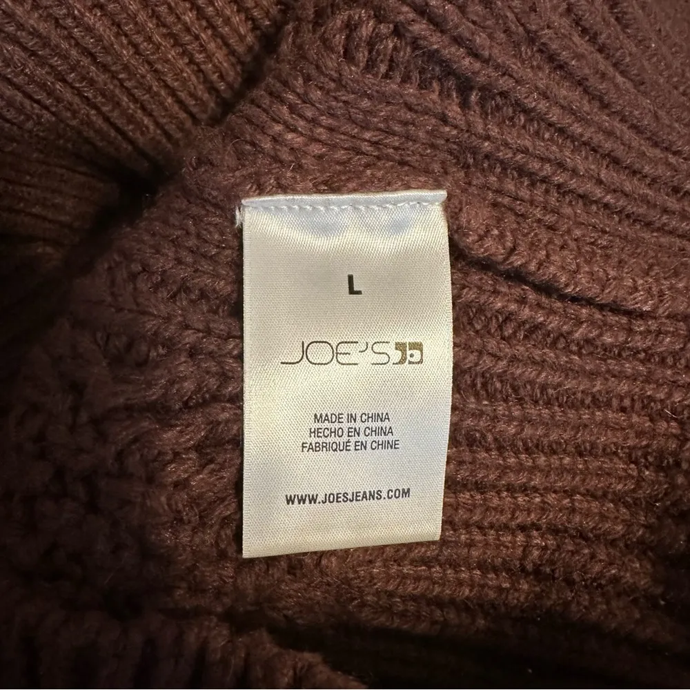 Joe’s Jeans The Ara Sweater size Large Brown Cotton Wool Chunky Knit Square Neck - Image 11