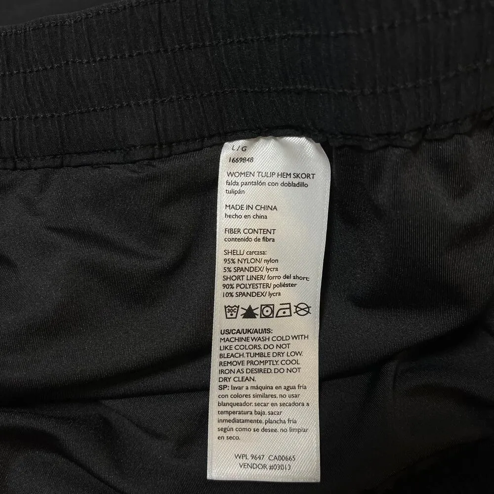 Eddie Bauer Tulip‎ Hem Skort Golf Skirt Black Size Large UPF 50 Sun Bike Short - Image 5