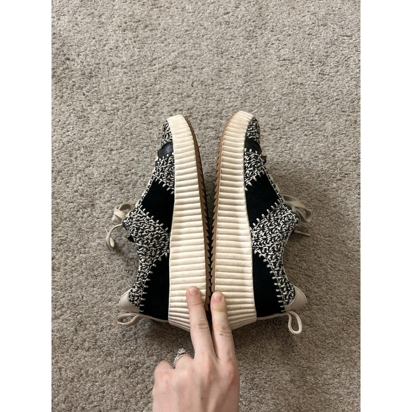 Dolce Vita Dolley Women's Sneaker, Black White Knit, Size 8.5, Retro Style - Image 8