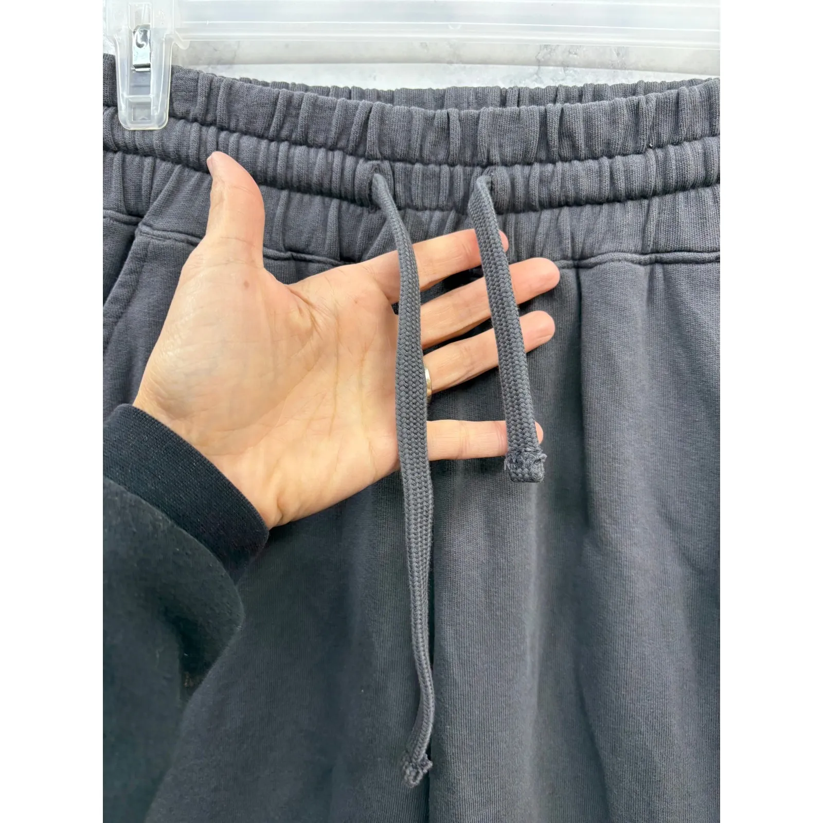 PACT Women's Organic Cotton Grey Cropped Wide Leg Lounge Sweat Lounge Pants XS - Image 9