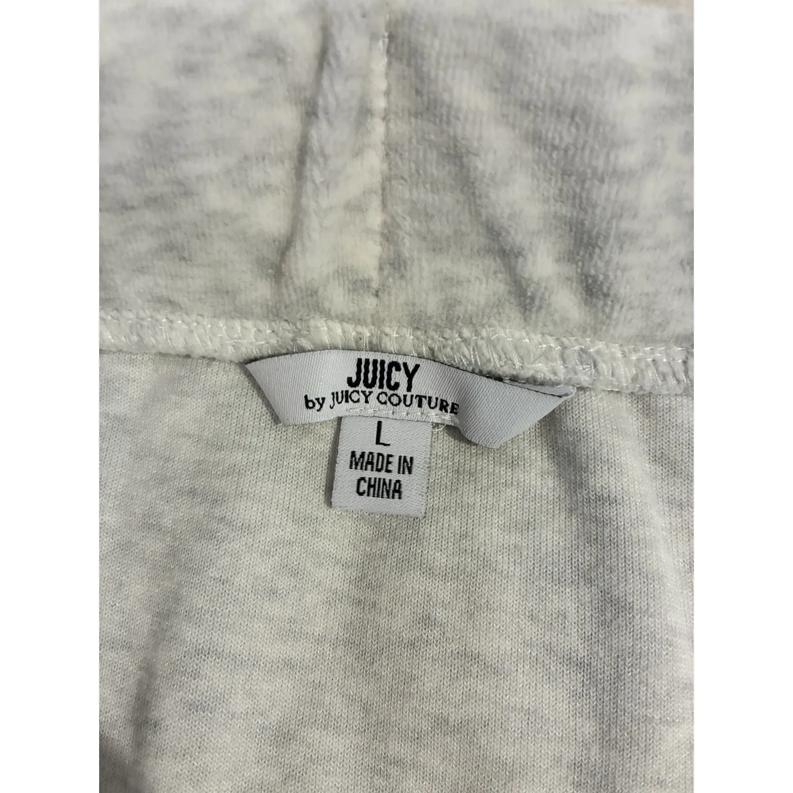 Juicy‎ Couture Velour Skirt Y2K Heathered  GrayMini Skirt Drawstring Crown LRG - Image 5