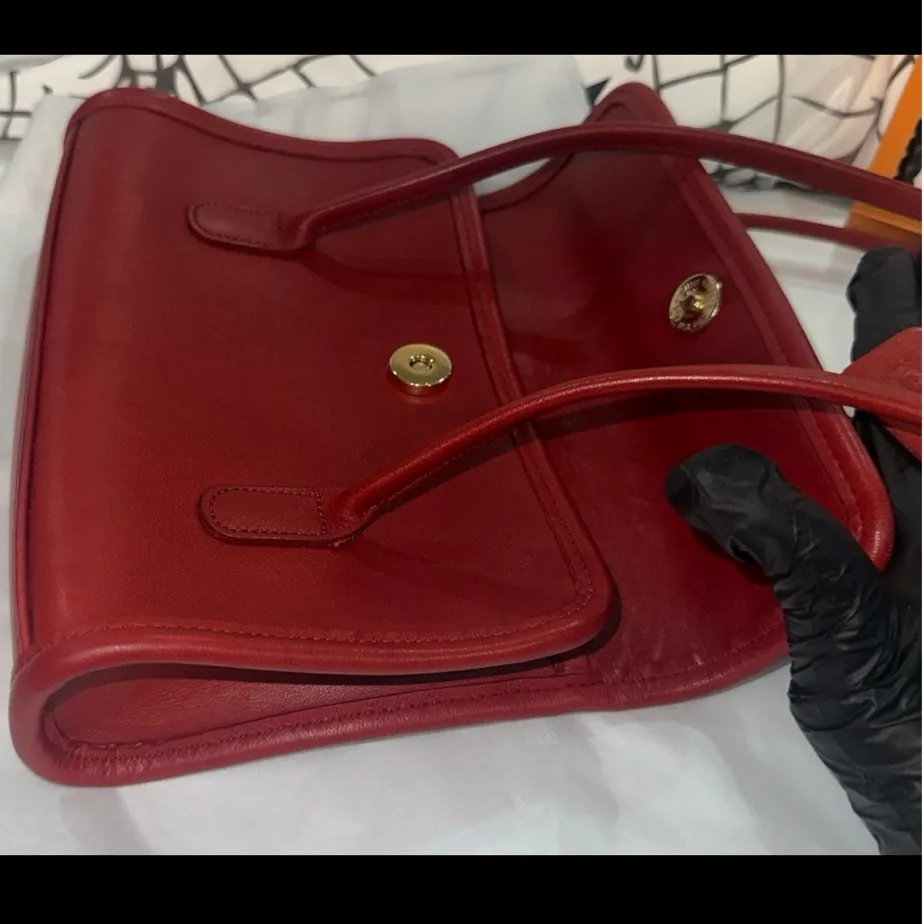 VERY RARE VINTAGE LAURIE FLAP BAG # 9032 RED LEATHER  - Image 10