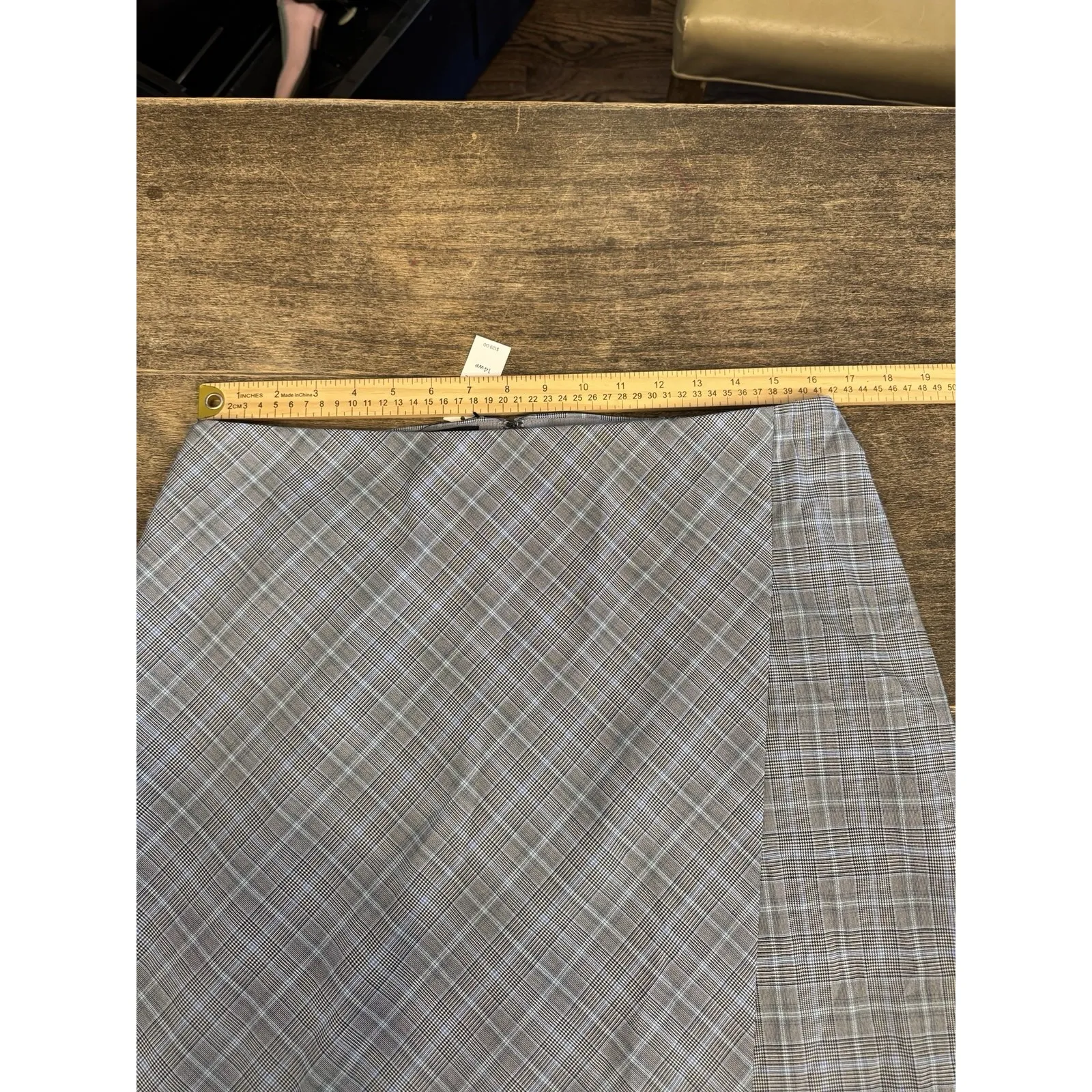 Talbots‎ Women's Gray Plaid Blazer & Skirt Suit Set Size 14WP Blue Gray Plaid - Image 12