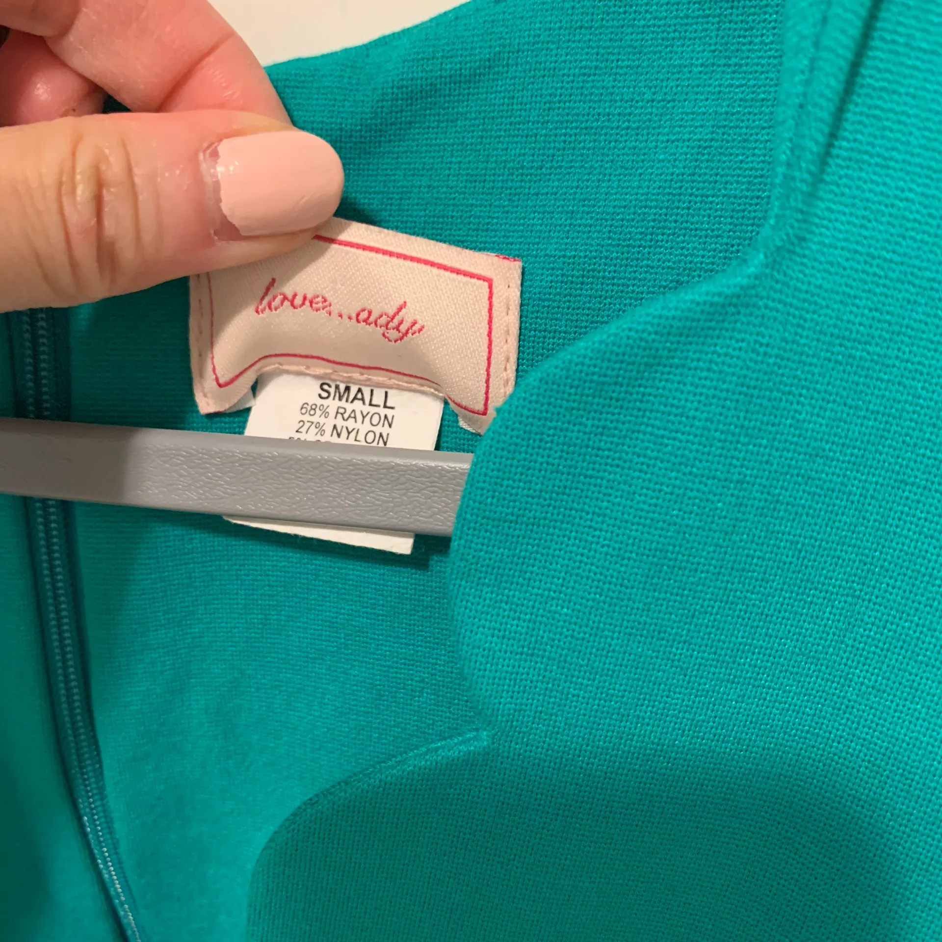 Love Ady Mint Aqua Green Scallop Trim Fit & Flare Formal Party Dress Small EUC - Image 4