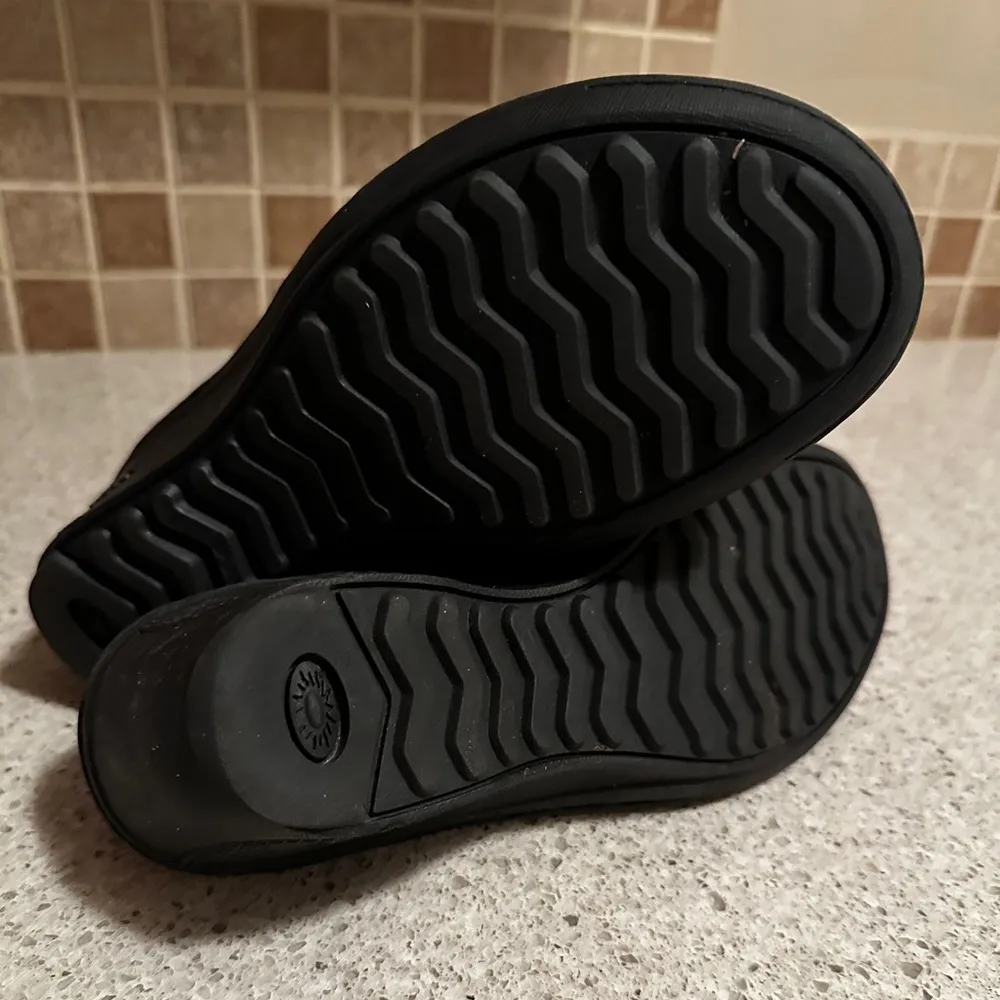 black suede with knit trim booties. - Image 2