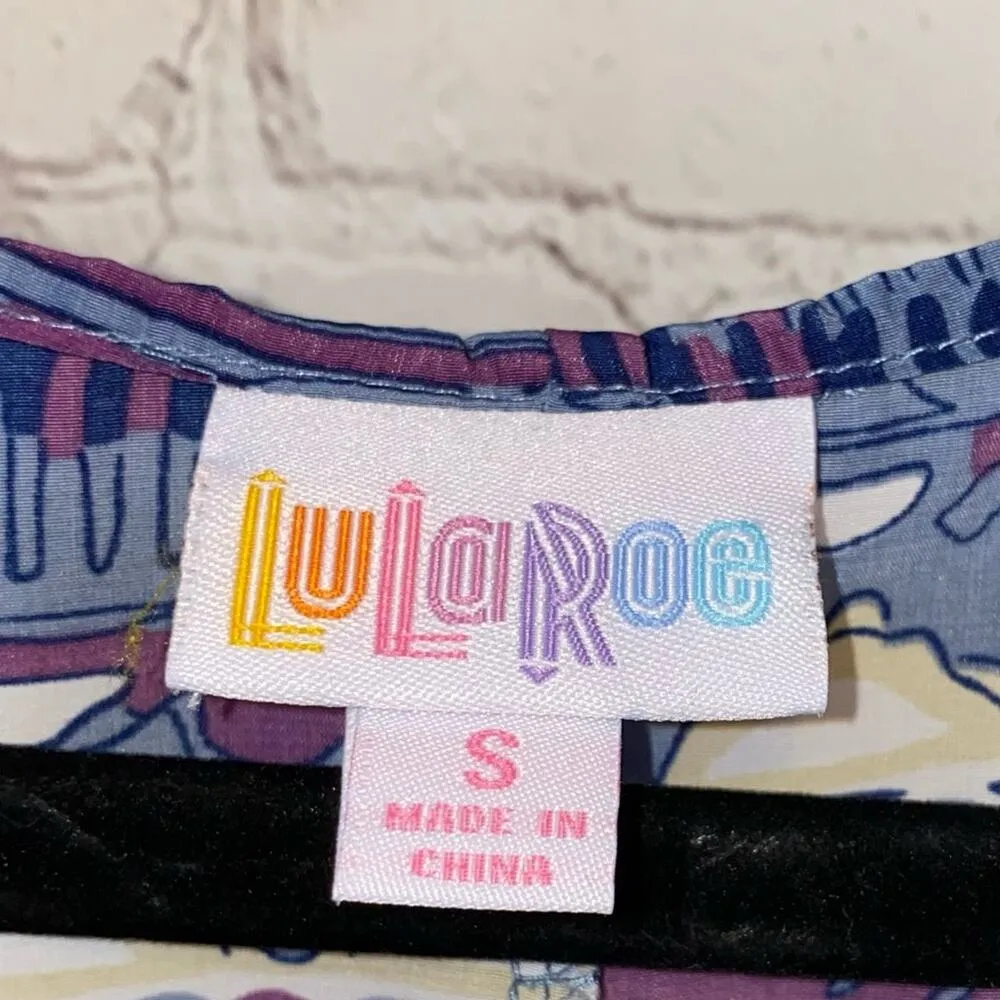 LulaRoe Multicolored Patterned Open Front Kimono - Image 3