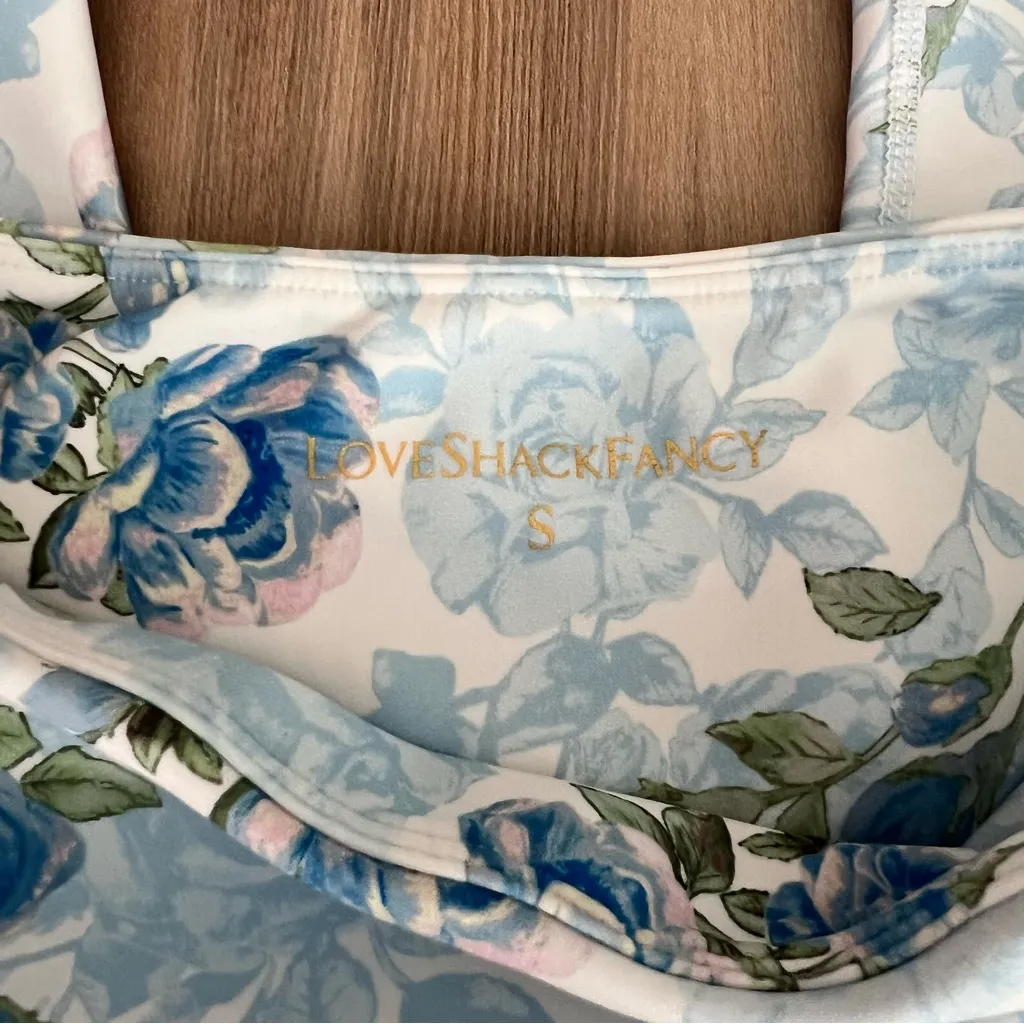 LoveShackFancy Sky Blue Promise Jutta Floral Leggings - Image 7