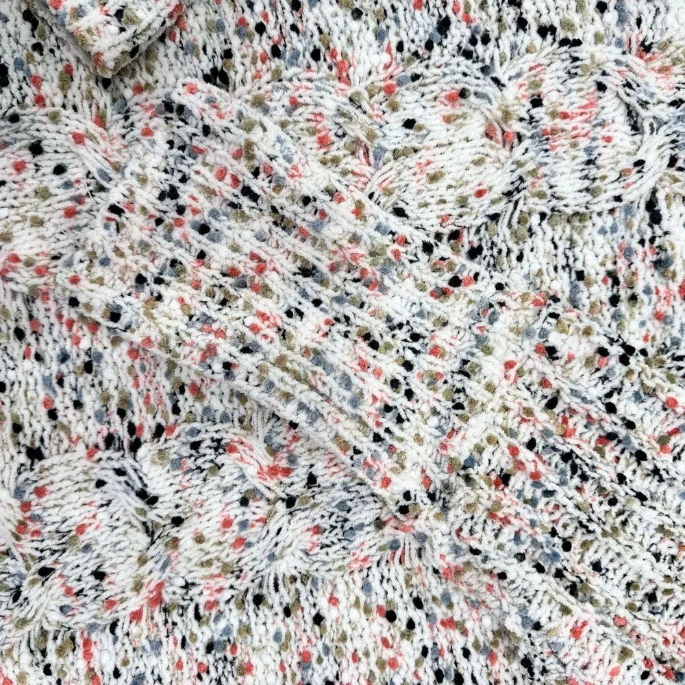 Moon & Madison Cream Color Flecks Chunky Cable Knit Turtleneck Sweater Large - Image 7