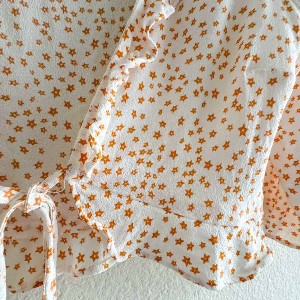 For Love and Lemons Cropped Aurora tie top in “white star” Small - Image 5