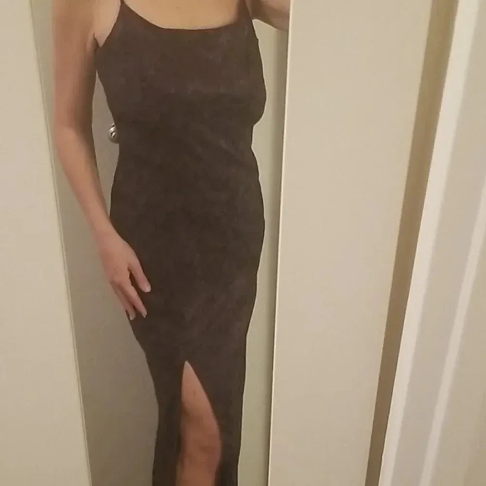 NWOT City Triangle Purple Full length gown dress high slit - Image 13