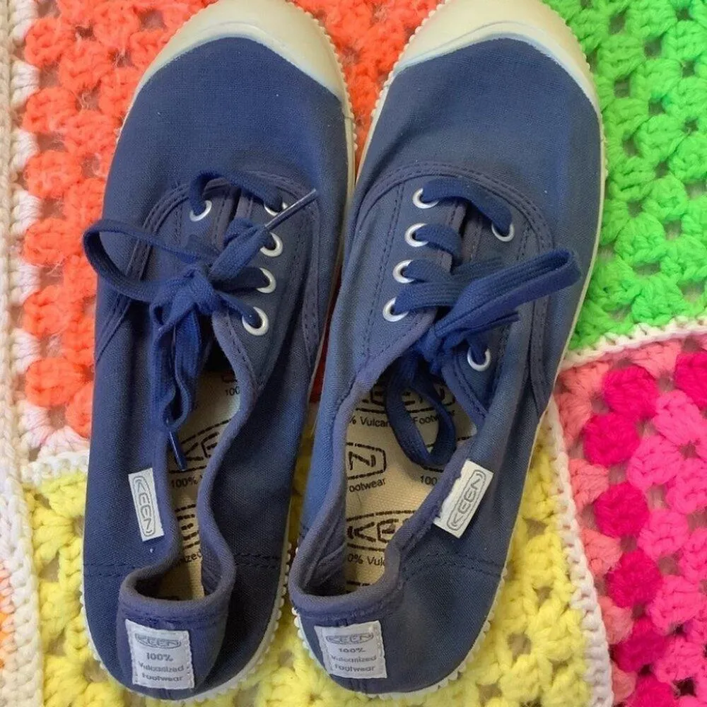 Keen  Volcanized Footwear Size 7 Blue Slip On Sneaker Flats White Womens Casual - Image 6