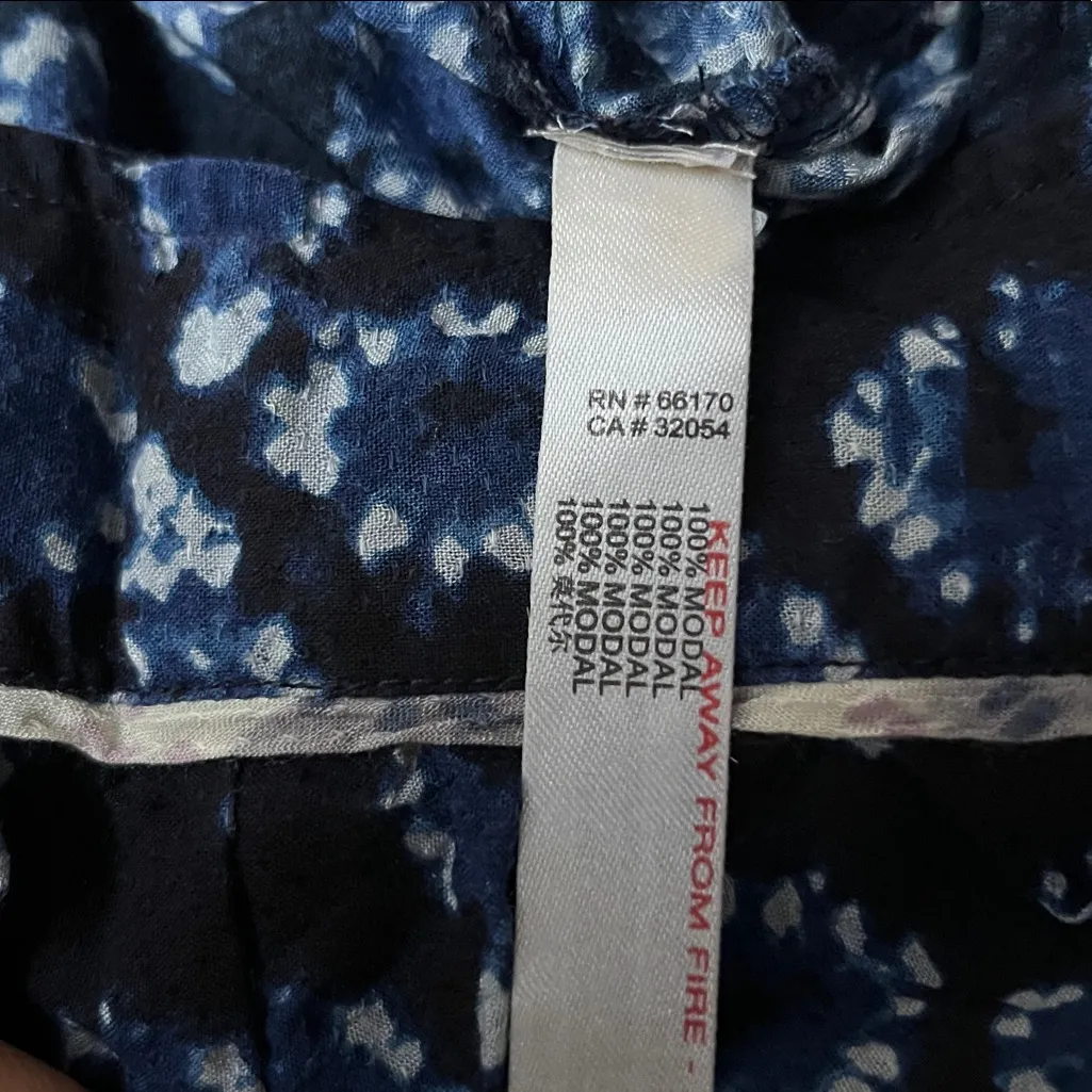 Anthropologie Bristol Wide Leg Jumpsuit Ikat Blue XS - Image 10