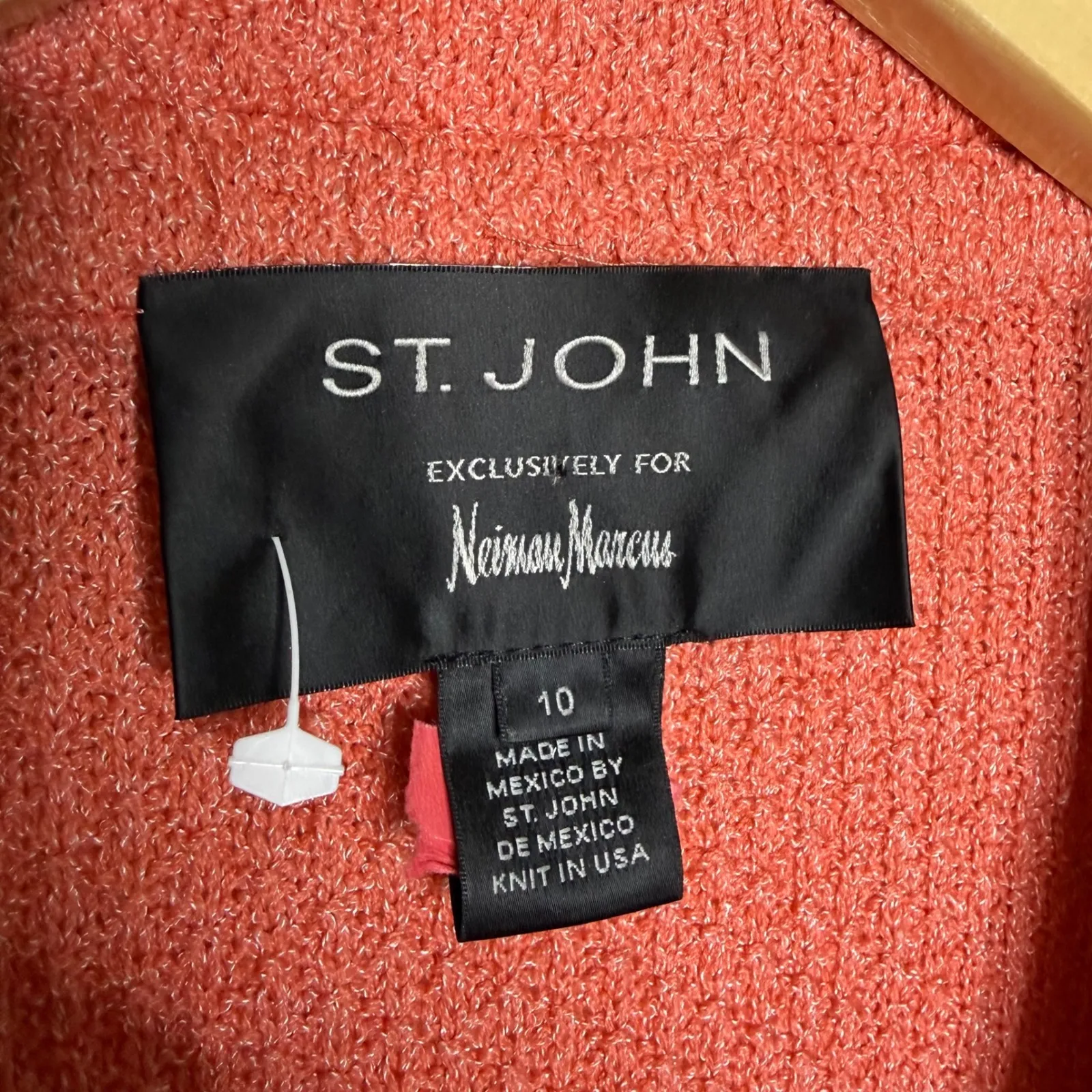 St John Exclusively for Neiman Marcus Coral Knit Blazer Jacket Women 10 - Image 4