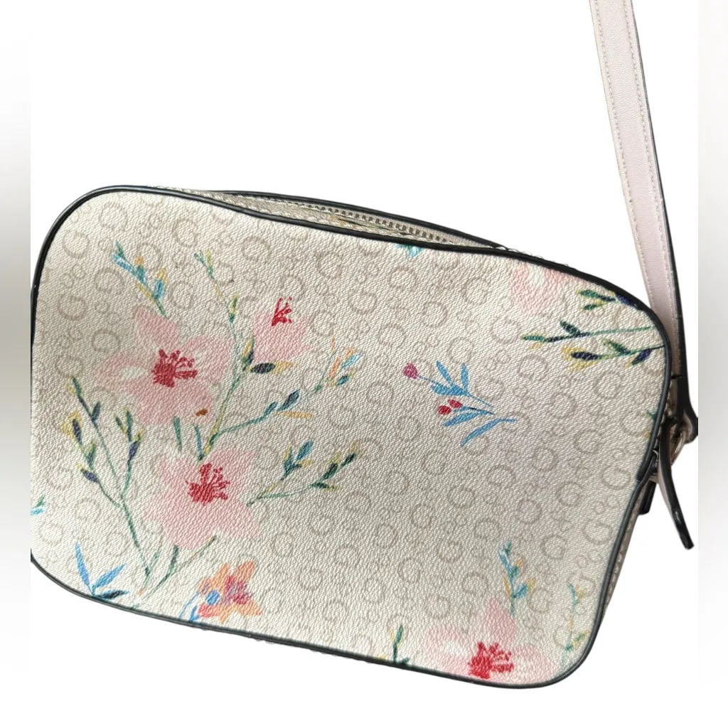 GUESS kalei mini Cream Floral Crossbody handbag purse feminine adjustable spring - Image 7