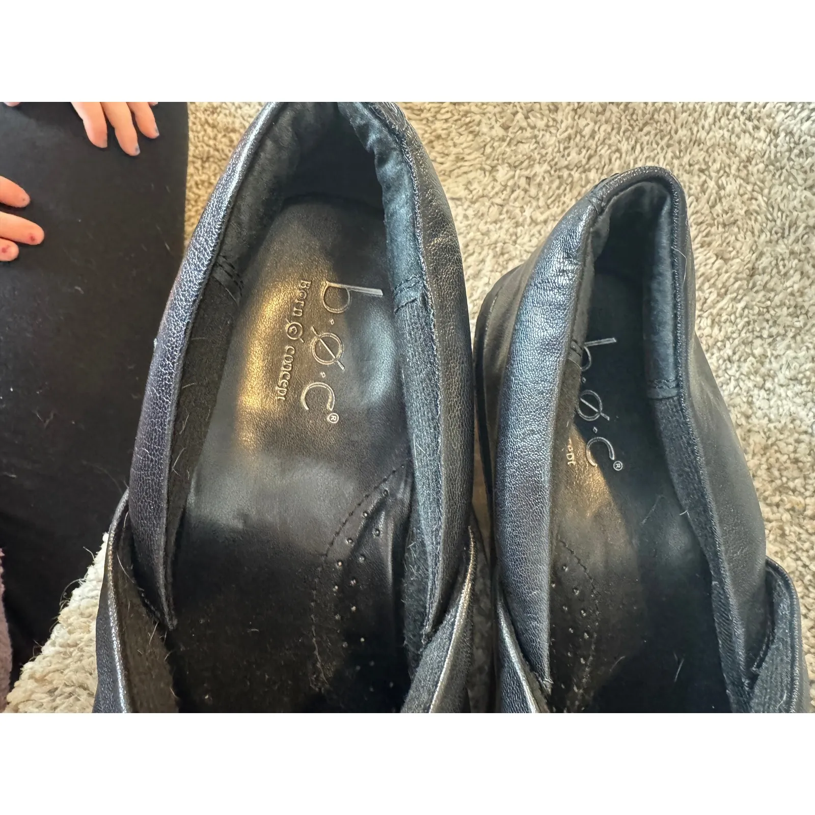 B.O.C Peggy Slip On Black Leather Clogs Size 11 - Image 5