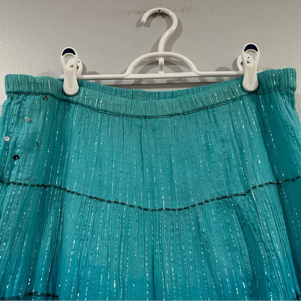 Raveena Boho Blue Long Skirt Small S - Image 3