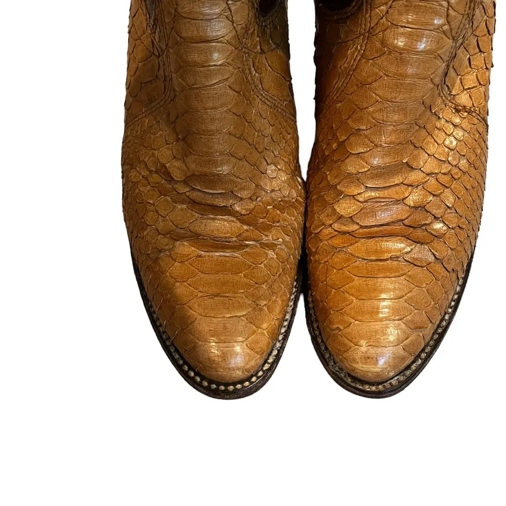 Vintage 1980's Dan Post Exotic Snakeskin Cowboy Boots, Sz 6.5 A - Image 7