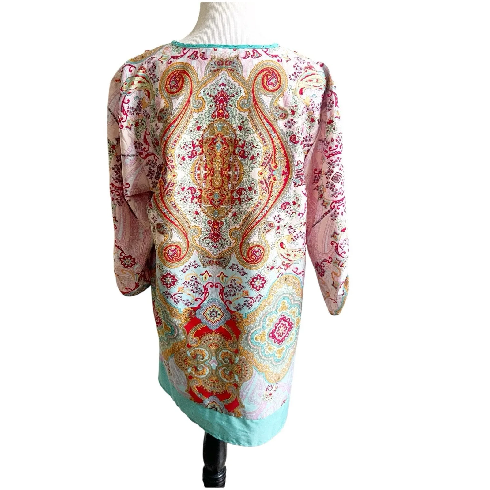Soft Surroundings Bohemian Tunic Size Large Multi Pattern Colorful With Tassels - Image 3
