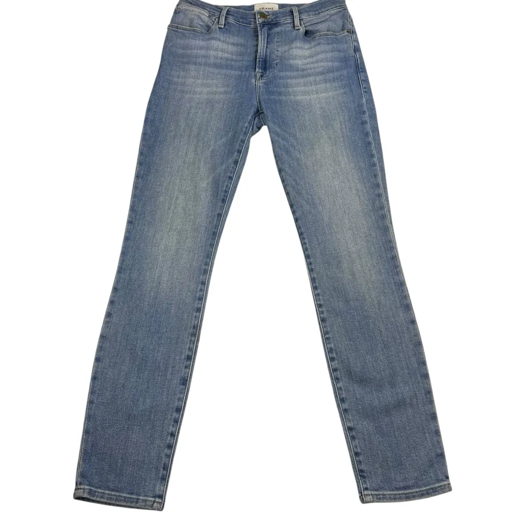 Frame Denim Le High Straight Blue Jeans - Image 3