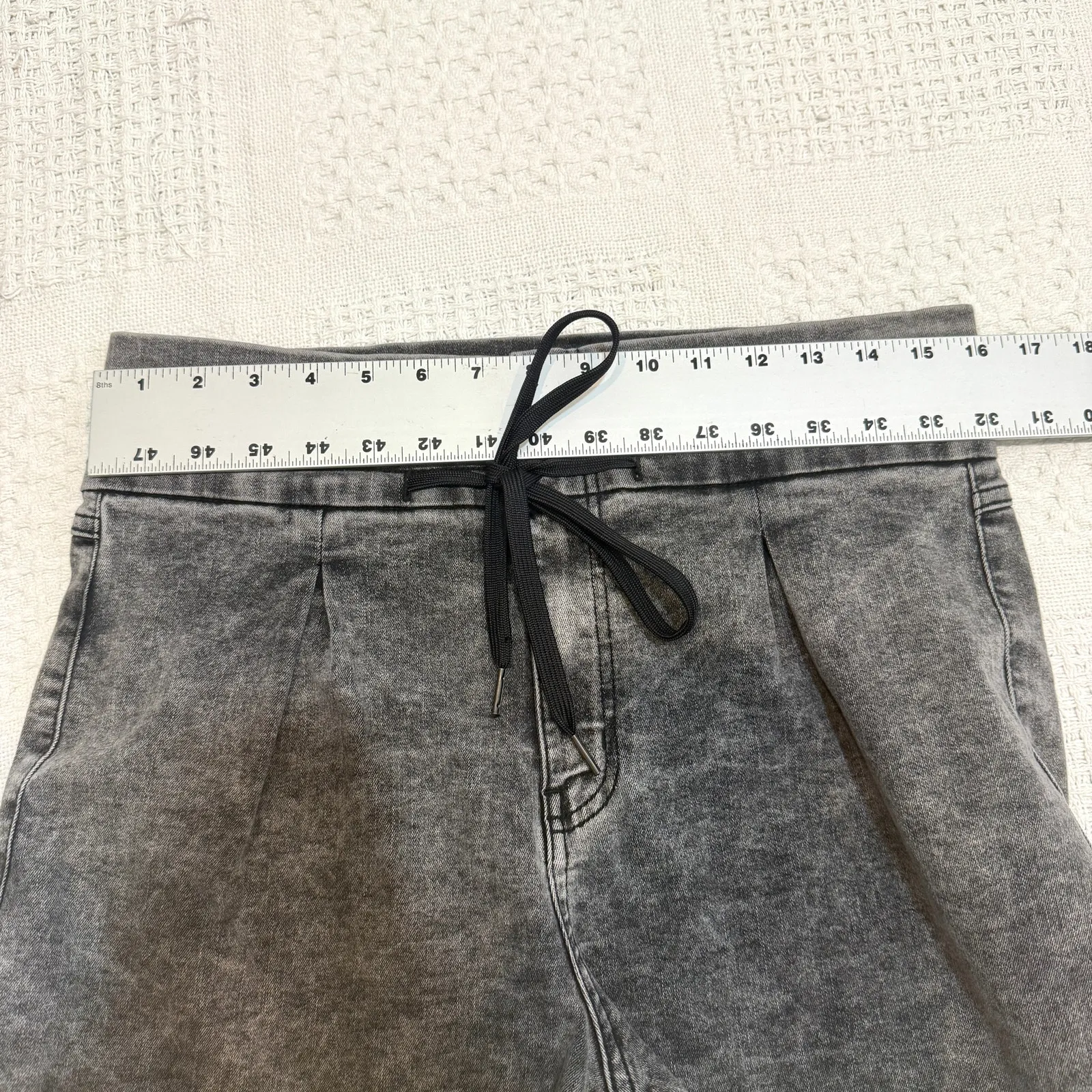 Sincerely Jules 9 29 high rise paperbag cuffed stonewash shorts SH 3019 - Image 3