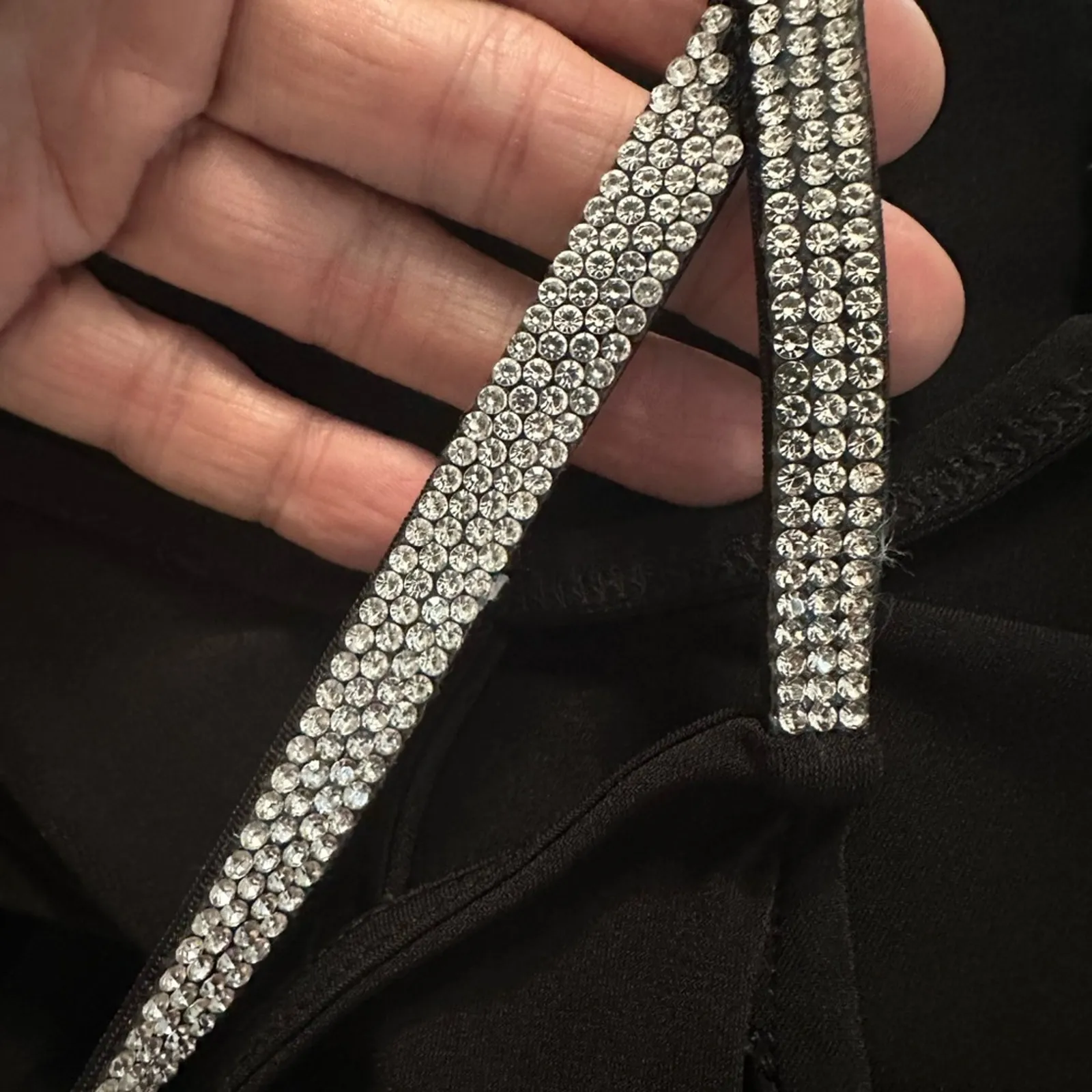 Torrid 3X Silver Black Camisole Glitter Beaded Straps Glam NYE Party Date Night - Image 5