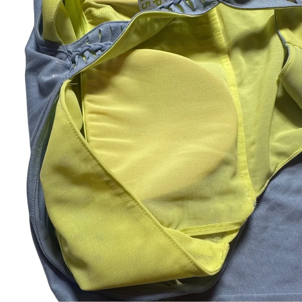 Adidas Athletic UPF 15 Sleeveless Tank Top Blue Padded Shelf Bra Size Large - Image 8