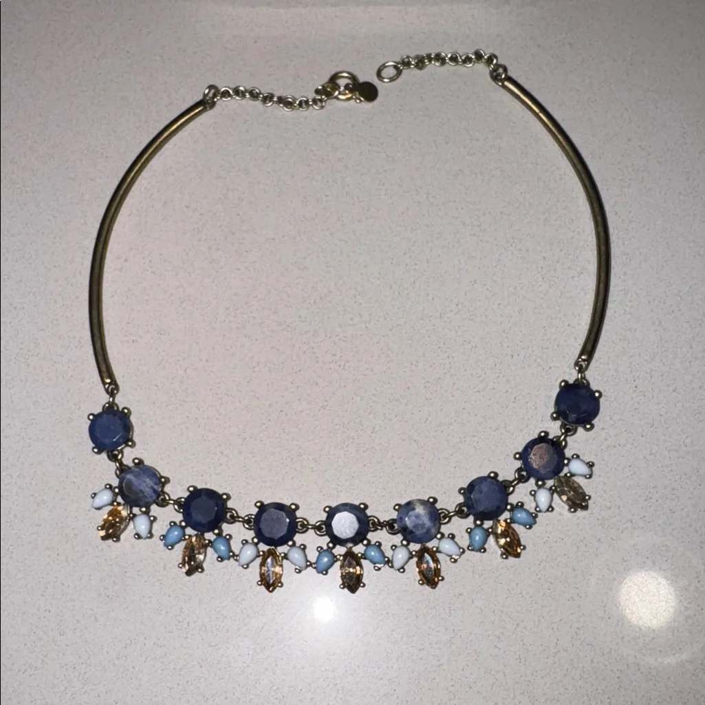 J. Crew Navy and Gold Statement Necklace - Image 2