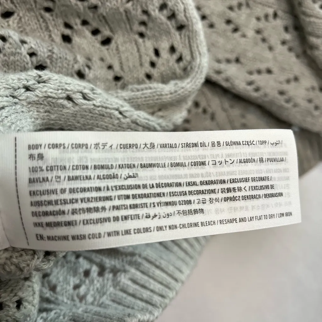 Hollister Long-Sleeve Crochet Twist Reversible Sweater In Gray Women’s Size XS - Image 6