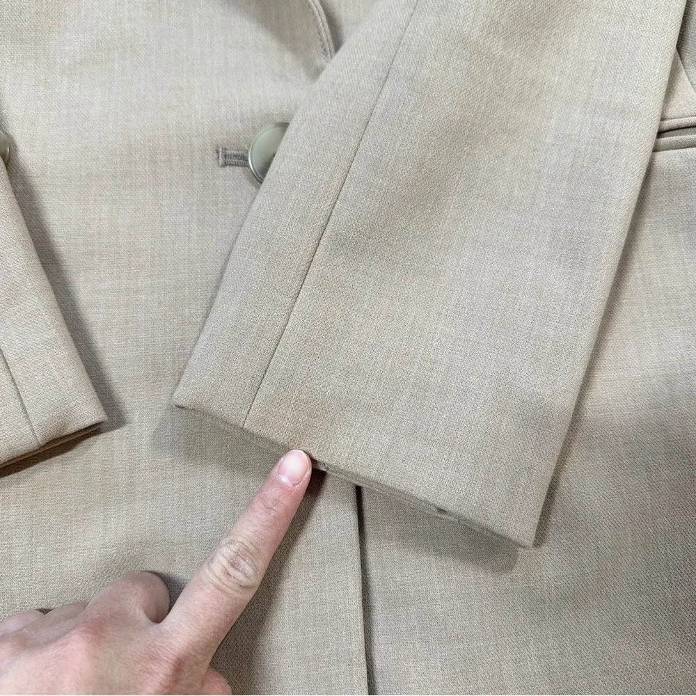 Maeve by Anthropologie Double Breasted Blazer Jacket Minimalist in Beige Size 2 - Image 14