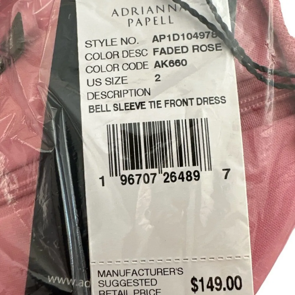 NWT NWT ADRIANNA PAPELL Stretch Knit Crepe Dress In Faded Rose Size 2 - Image 10